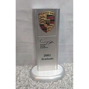 Porsche Driving Experience 2001 Graduate Trophy Paper Weight Desk Trophy